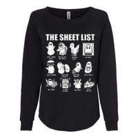 The Sheet List Halloween Funny Boo Sheet Ghost Halloween Womens California Wash Sweatshirt