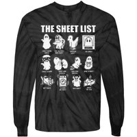 The Sheet List Halloween Funny Boo Sheet Ghost Halloween Tie-Dye Long Sleeve Shirt