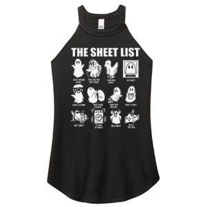 The Sheet List Halloween Funny Boo Sheet Ghost Halloween Women's Perfect Tri Rocker Tank