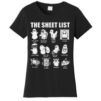 The Sheet List Halloween Funny Boo Sheet Ghost Halloween Women's T-Shirt