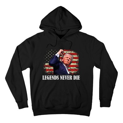 Trump Shot Legends Never Die 2024 Us Flag Vintage Hoodie