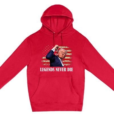 Trump Shot Legends Never Die 2024 Us Flag Vintage Premium Pullover Hoodie