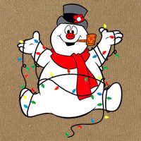 The Snowman Lights Christmas Cotton Canvas Backpack