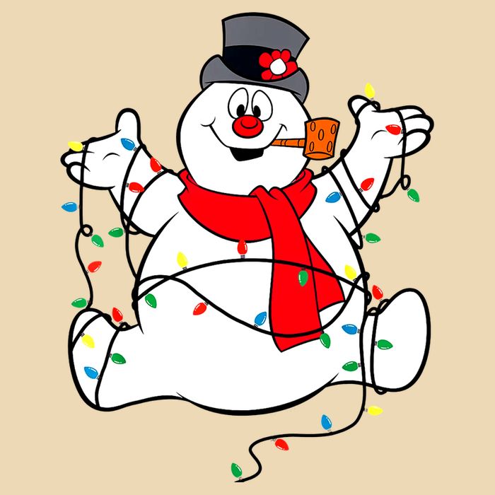 The Snowman Lights Christmas Drawstring Bag