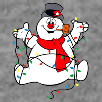 The Snowman Lights Christmas 7-Panel Snapback Hat