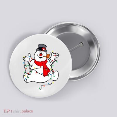 The Snowman Lights Christmas Button