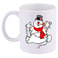The Snowman Lights Christmas 11oz C Handle Ceramic Mug
