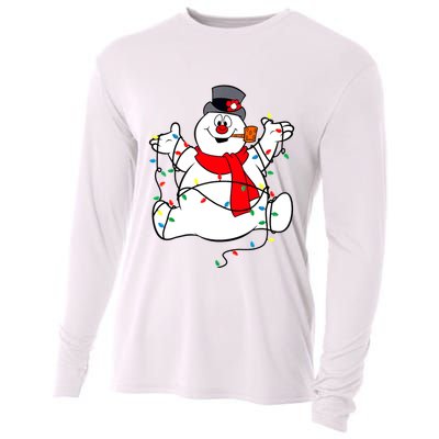 The Snowman Lights Christmas Cooling Performance Long Sleeve Crew