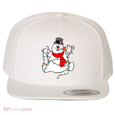 The Snowman Lights Christmas Wool Snapback Cap