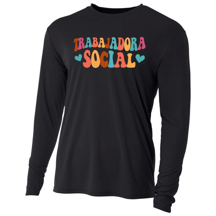 Trabajadora Social Latina Social Worker Spanish MSW Chingona Cooling Performance Long Sleeve Crew