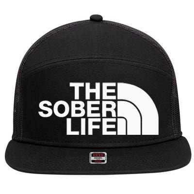 The Sober Life Na Aa Sober Recovery 7 Panel Mesh Trucker Snapback Hat