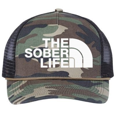 The Sober Life Na Aa Sober Recovery Retro Rope Trucker Hat Cap