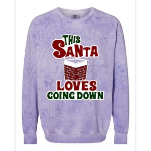 This Santa Loves Going Down Colorblast Crewneck Sweatshirt