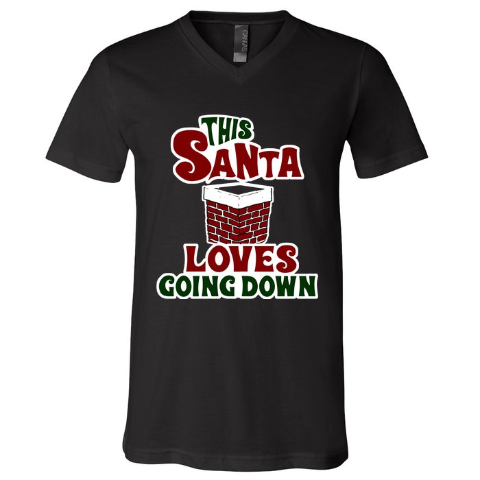 This Santa Loves Going Down V-Neck T-Shirt