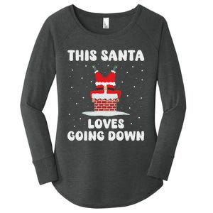 This Santa Loves Going Down Funny Christmas Adult Humor Meme Women's Perfect Tri Tunic Long Sleeve Shirt