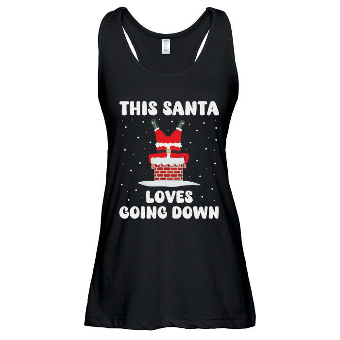 This Santa Loves Going Down Funny Christmas Adult Humor Meme Ladies Essential Flowy Tank