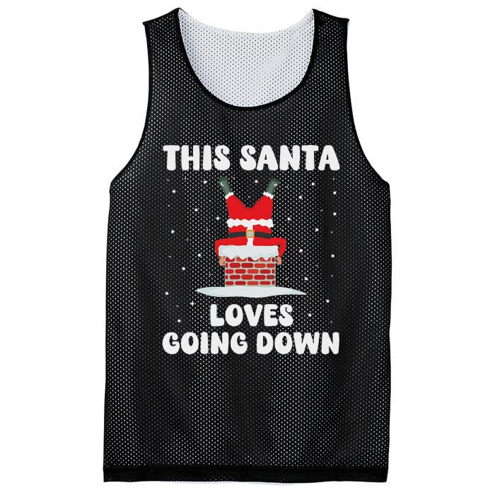 This Santa Loves Going Down Funny Christmas Adult Humor Meme Mesh Reversible Basketball Jersey Tank