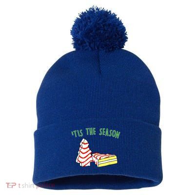 The Season Little Debbie Inspired Christmas Tree Snack Cake Pom Pom 12in Knit Beanie