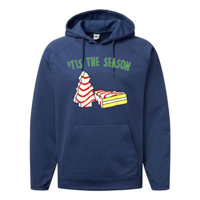 The Season Little Debbie Inspired Christmas Tree Snack Cake Performance Fleece Hoodie