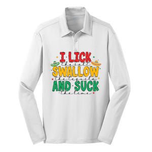 Tequila Shot Lick Cinco De Mayo Silk Touch Performance Long Sleeve Polo