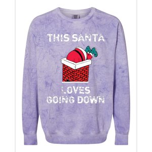 This Santa Loves Going Down Funny Christmas Colorblast Crewneck Sweatshirt