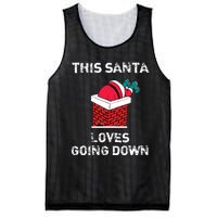 This Santa Loves Going Down Funny Christmas Mesh Reversible Basketball Jersey Tank