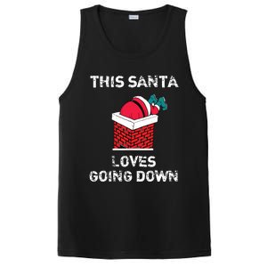 This Santa Loves Going Down Funny Christmas PosiCharge Competitor Tank