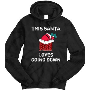 This Santa Loves Going Down Funny Christmas Tie Dye Hoodie