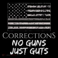 Thin Silver Line Corrections Officer Flag T-Shirt
