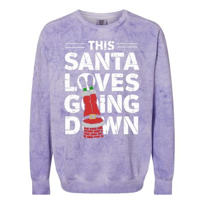 This Santa Loves Going Down Colorblast Crewneck Sweatshirt