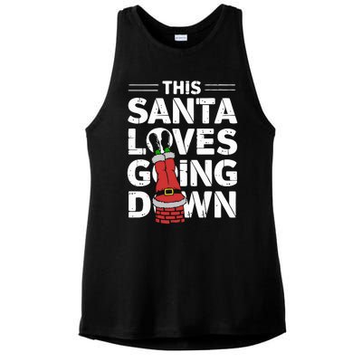 This Santa Loves Going Down Ladies PosiCharge Tri-Blend Wicking Tank