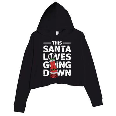 This Santa Loves Going Down Crop Fleece Hoodie