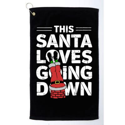 This Santa Loves Going Down Golf Towel