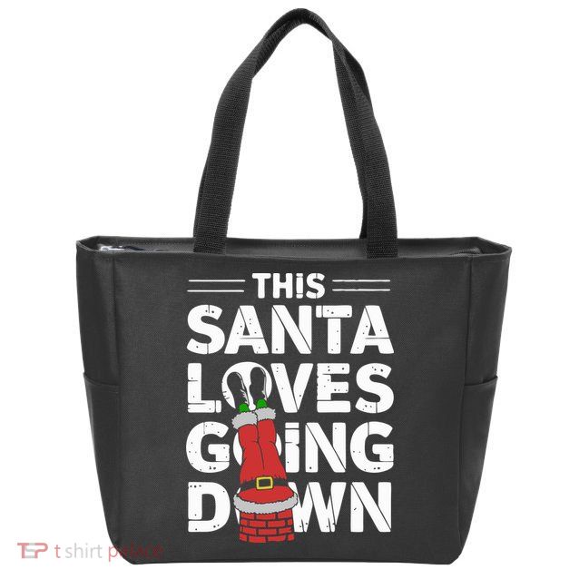 This Santa Loves Going Down Zip Tote Bag