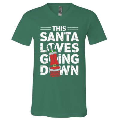 This Santa Loves Going Down V-Neck T-Shirt