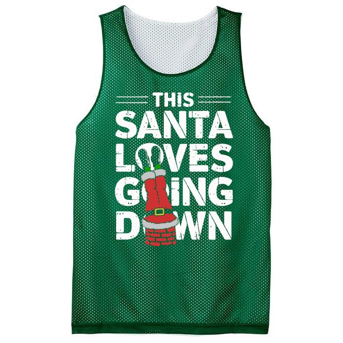 This Santa Loves Going Down Mesh Reversible Basketball Jersey Tank