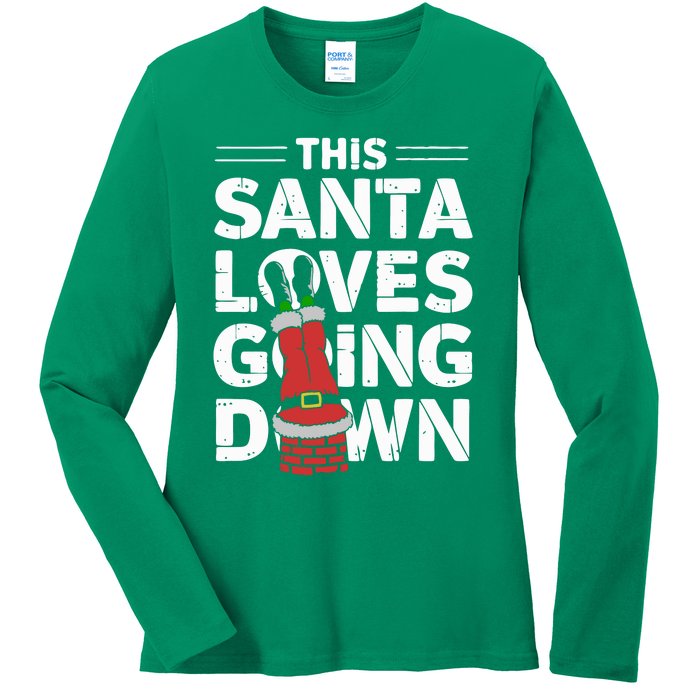 This Santa Loves Going Down Ladies Long Sleeve Shirt