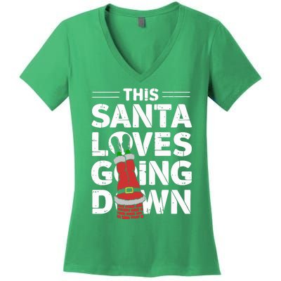 This Santa Loves Going Down Women's V-Neck T-Shirt