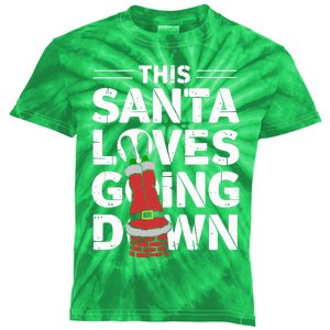 This Santa Loves Going Down Kids Tie-Dye T-Shirt