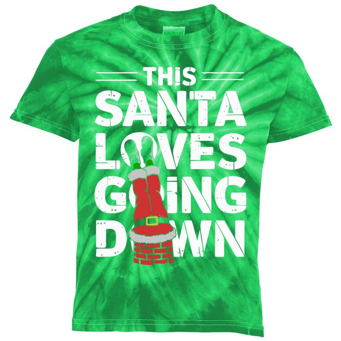 This Santa Loves Going Down Kids Tie-Dye T-Shirt