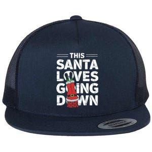 This Santa Loves Going Down Flat Bill Trucker Hat