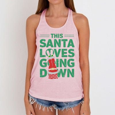 This Santa Loves Going Down Women's Knotted Racerback Tank