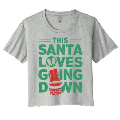 This Santa Loves Going Down Women's Crop Top Tee