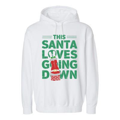 This Santa Loves Going Down Garment-Dyed Fleece Hoodie