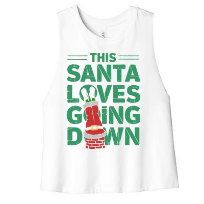 This Santa Loves Going Down Women's Racerback Cropped Tank