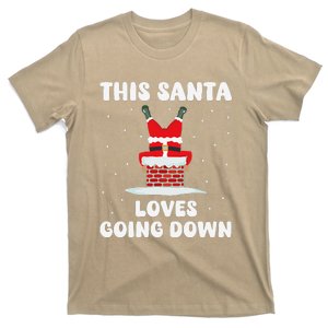 This Santa Loves Going Down Funny Christmas Humor Meme T-Shirt