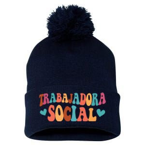 Trabajadora Social Latina Social Worker Spanish MSW Chingona Pom Pom 12in Knit Beanie