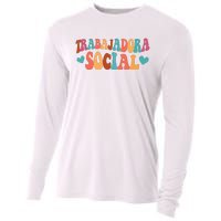 Trabajadora Social Latina Social Worker Spanish MSW Chingona Cooling Performance Long Sleeve Crew