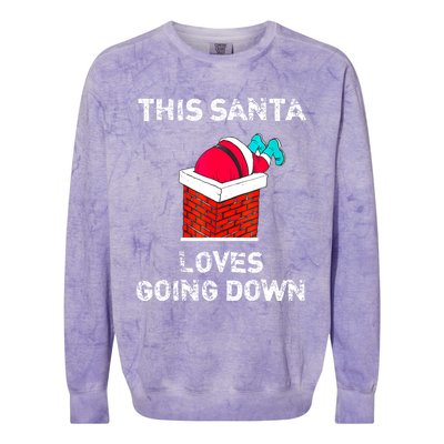 This Santa Loves Going Down Funny Christmas Colorblast Crewneck Sweatshirt