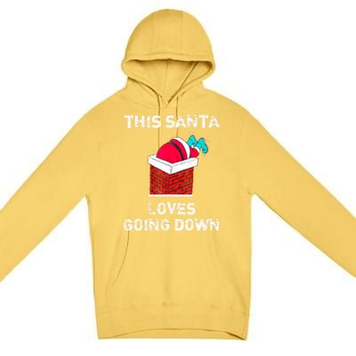 This Santa Loves Going Down Funny Christmas Premium Pullover Hoodie